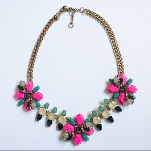J.Crew Factory Pink Floral Crystal Necklace